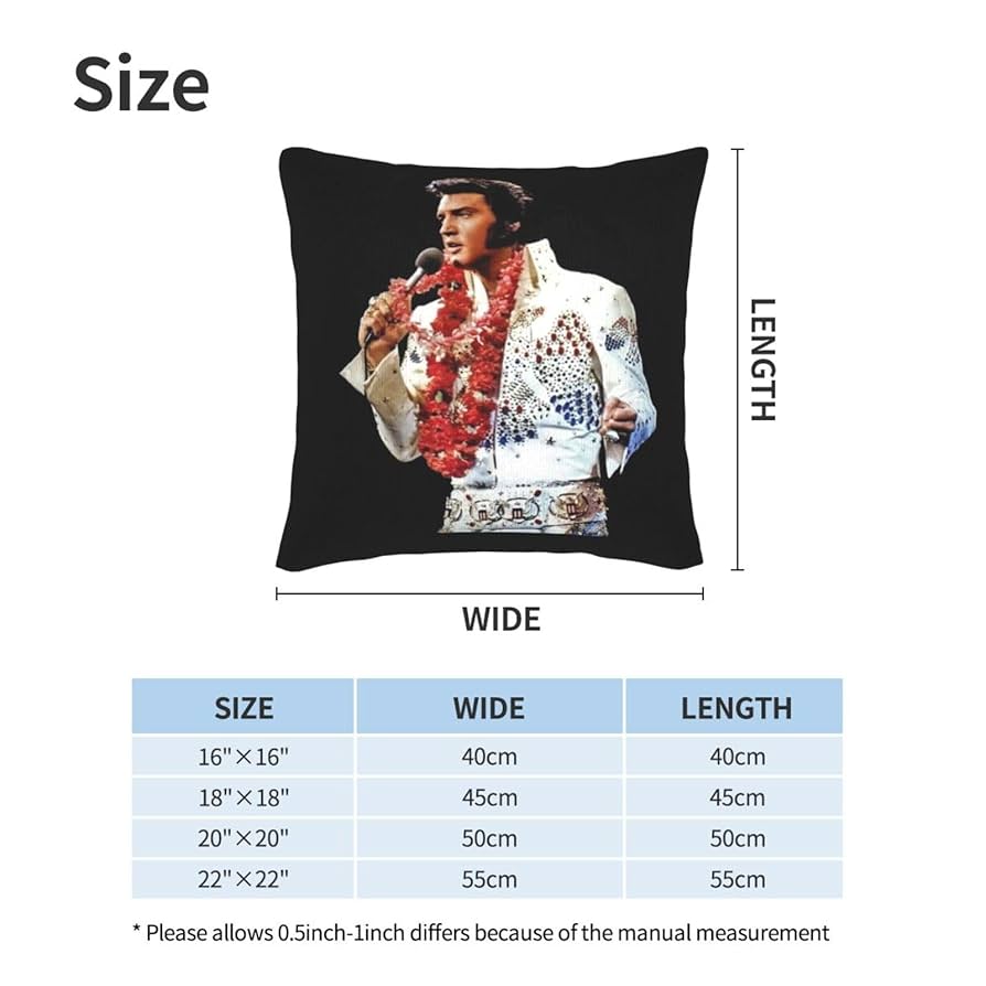 Elvis Singer Rock-Presley Pillow Cover Pack of 2 Cozy Square